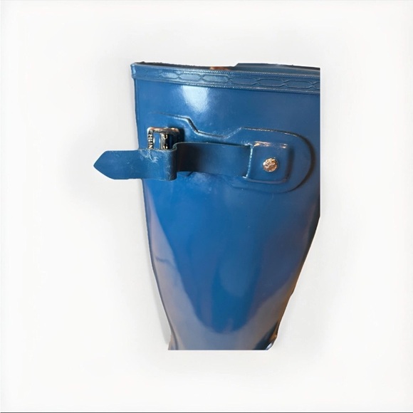 Hunter Boots Original Gloss Tall 6M Turquoise Teal - Picture 2 of 6